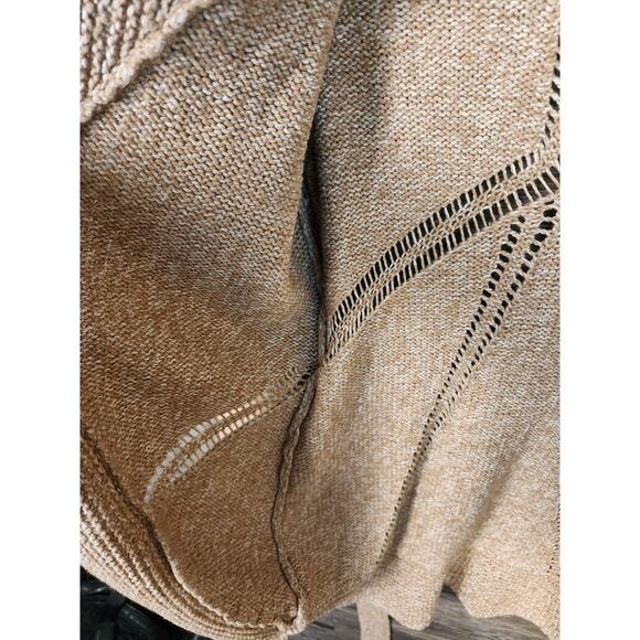 SUNDANCE Belted Tan Cardigan Tunic Sweater Womens Med Boho Hippie - Picture 7 of 11